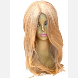 Paryk. Lang og glat i platinblond med midterskilning. Flot klip. L�ngde: 60cm