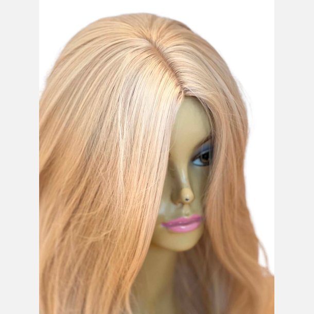 Paryk. Lang og glat i platinblond med midterskilning. Flot klip. L�ngde: 60cm