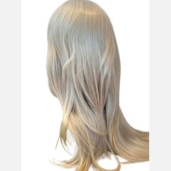 Paryk. Lang og glat i platinblond med midterskilning. Flot klip. L�ngde: 60cm