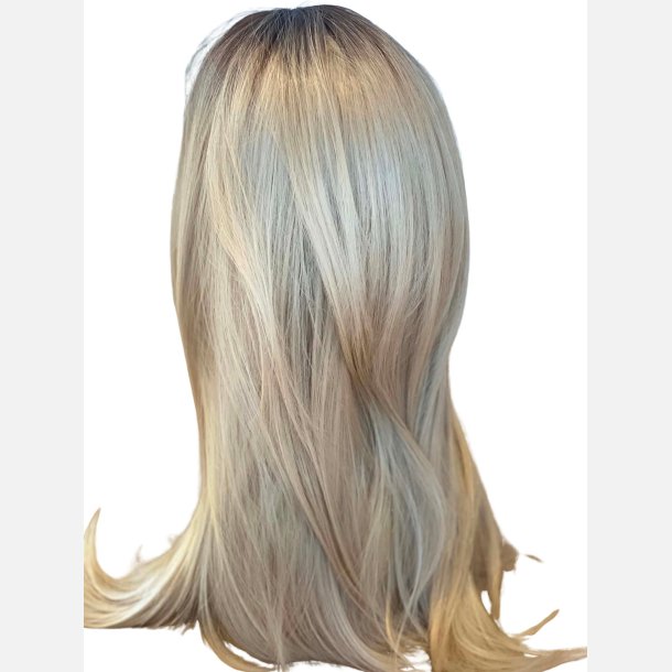 Paryk . Lang blond ombremix glat med midterskilning. L�ngde: 60cm