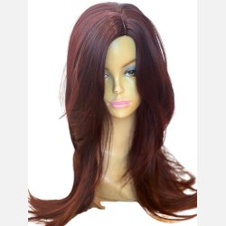 Paryk. Lang og flot i r�d med fin klip. L�ngde: 60cm
