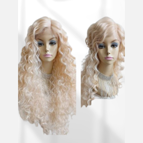 Paryk. Lang og flot i brasiliansk kr�l. Blond. Lacefront.