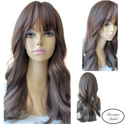  Paryk. Lang og flot brun med let kr�l og pandeh�r. Heatresistent . L�ngde: 50 cm
