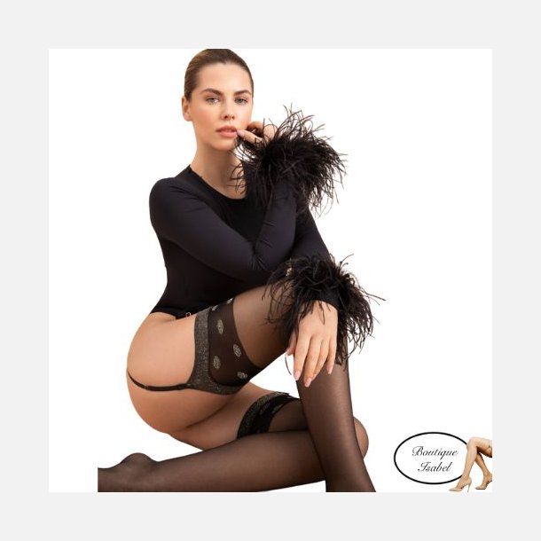 Str�mper. Super fine sorte str�mper til hofteholder med flot kant. 15 Den. S-M-L