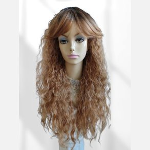 Paryk. Super flot lang spansk kr�l med pandeh�r. varmeresistent. L�ngde 67,5 cm