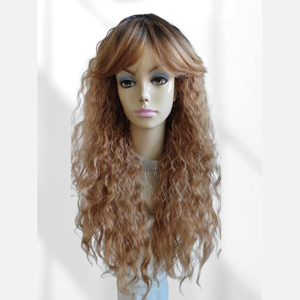 Paryk. Super flot lang spansk kr�l med pandeh�r. varmeresistent. L�ngde 67,5 cm