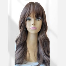  Paryk. Lang og flot brun med let kr�l og pandeh�r. Heatresistent . L�ngde: 50 cm