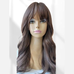  Paryk. Lang og flot brun med let kr�l og pandeh�r. Heatresistent . L�ngde: 50 cm