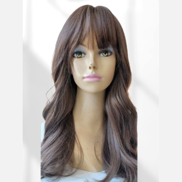  Paryk. Lang og flot brun med let kr�l og pandeh�r. Heatresistent . L�ngde: 50 cm