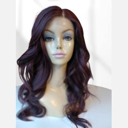 Paryk i r�dbrun med lacefront og kr�l.