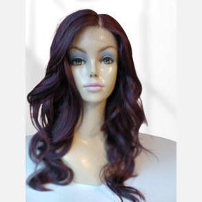 Paryk i r�dbrun med lacefront og kr�l.