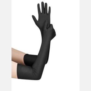 Handsker lange sorte i vintagestil. One size. 90% Elastan 10% Polyester