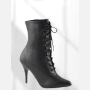 St�vler. Ankel i sort l�derlook med sn�rre og lynl�s p� indersiden. H�lh�jde p� 10 cm. Str. 43