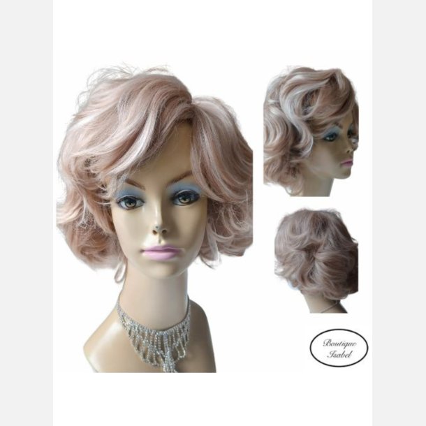 Paryk. Flot kort med godt fylde til frisures�tning. blond med striber. Heatresistent