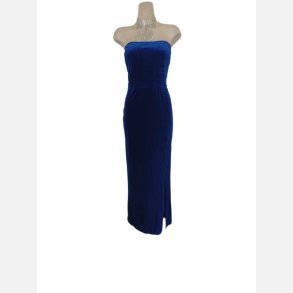 Kjole. Lang i bl�d velour i smuk dybbl� farve med h�j slids og lange handsker. Str. 40 - 46