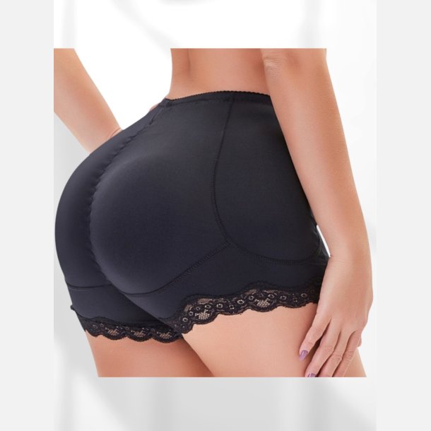 Hofte/balle trusse. Sort med indl�g der giver et godt fylde. Str. M-3XL. Indl�g kan tages ud ved vask