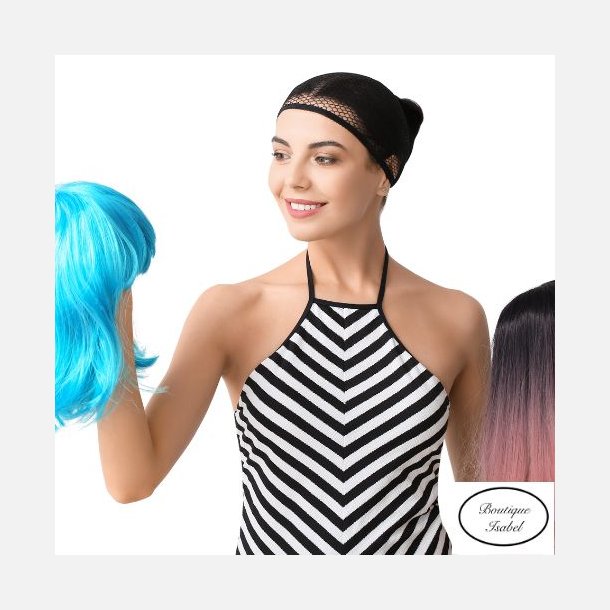 Paryk h�tte. One size. Hold styr p� dit h�r under parykken sort.