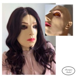 Kvindemaske. Flot maske med l�bestift p�farvet og feminine tr�k. One size