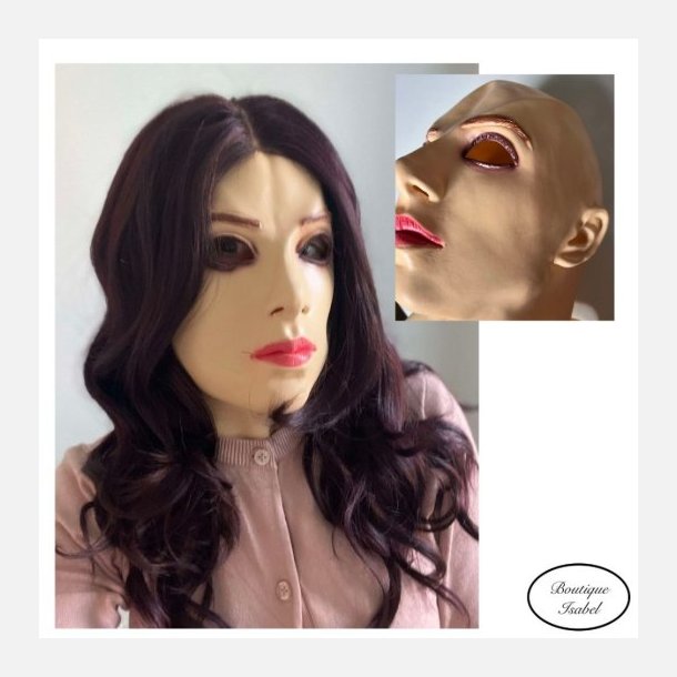 Kvindemaske. Flot maske med l�bestift p�farvet og feminine tr�k. One size